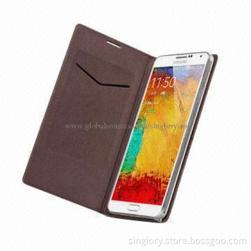 Leather Mobile Phone Case for Samsung Galaxy S5 with Card Slot Function